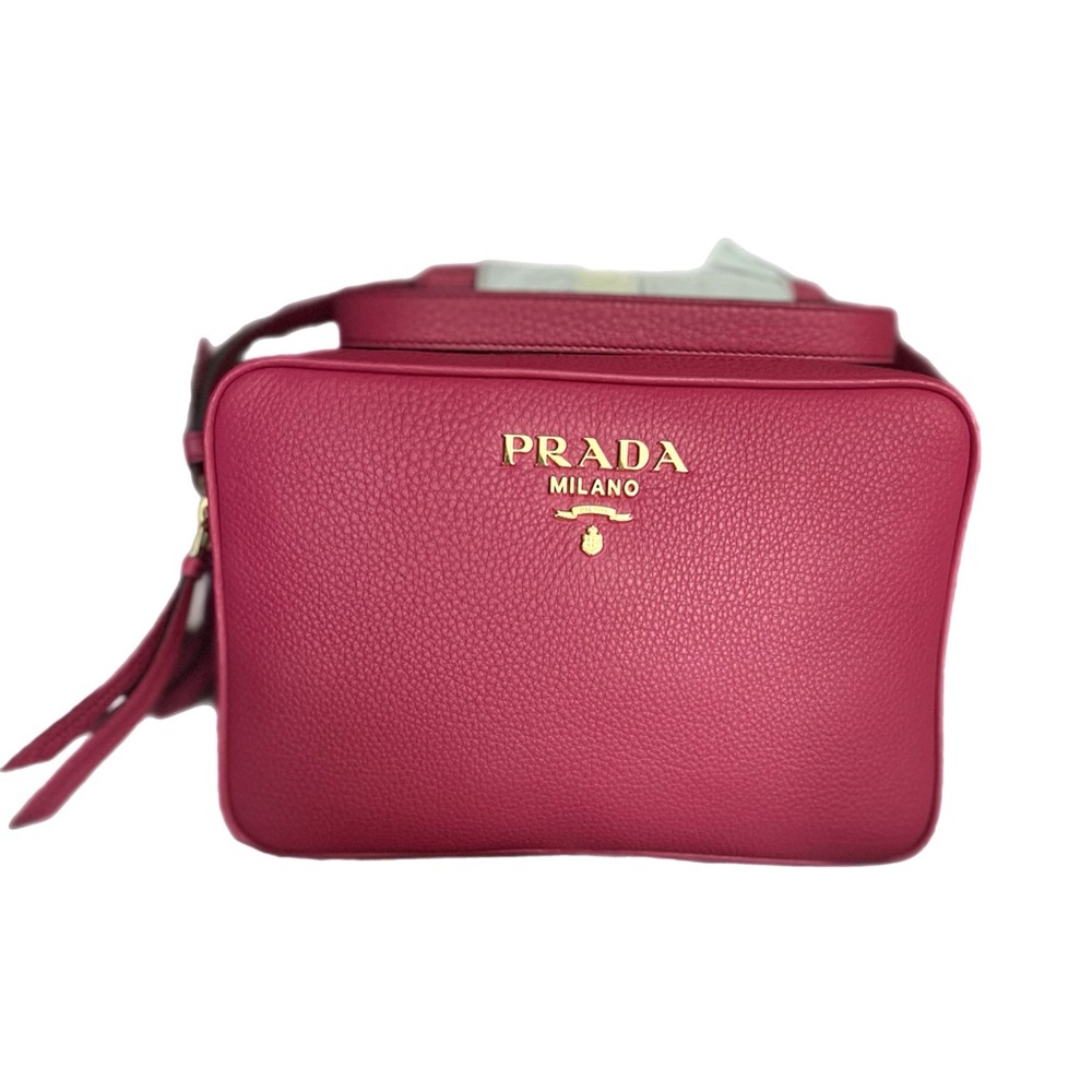 Authentic Prada Peonia Pink Vitello Phenix Leather Double Zip Crossbody … - Picture 3 of 16